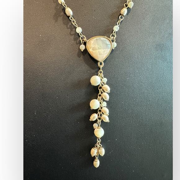 Monet Mother of Pearl Style Y Beaded Necklace - Picture 2 of 6